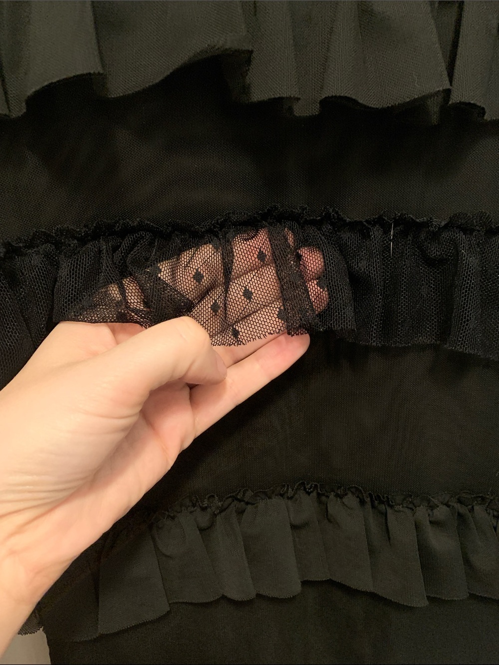 Forever 21 Black Sheer Ruffle Top - Picture 4 of 8
